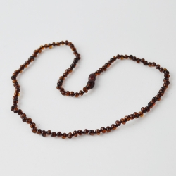 Amber natural necklace cherry small beads